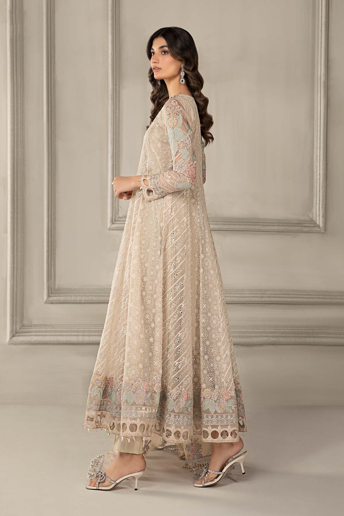 3 Piece Embroidered Organza Suit