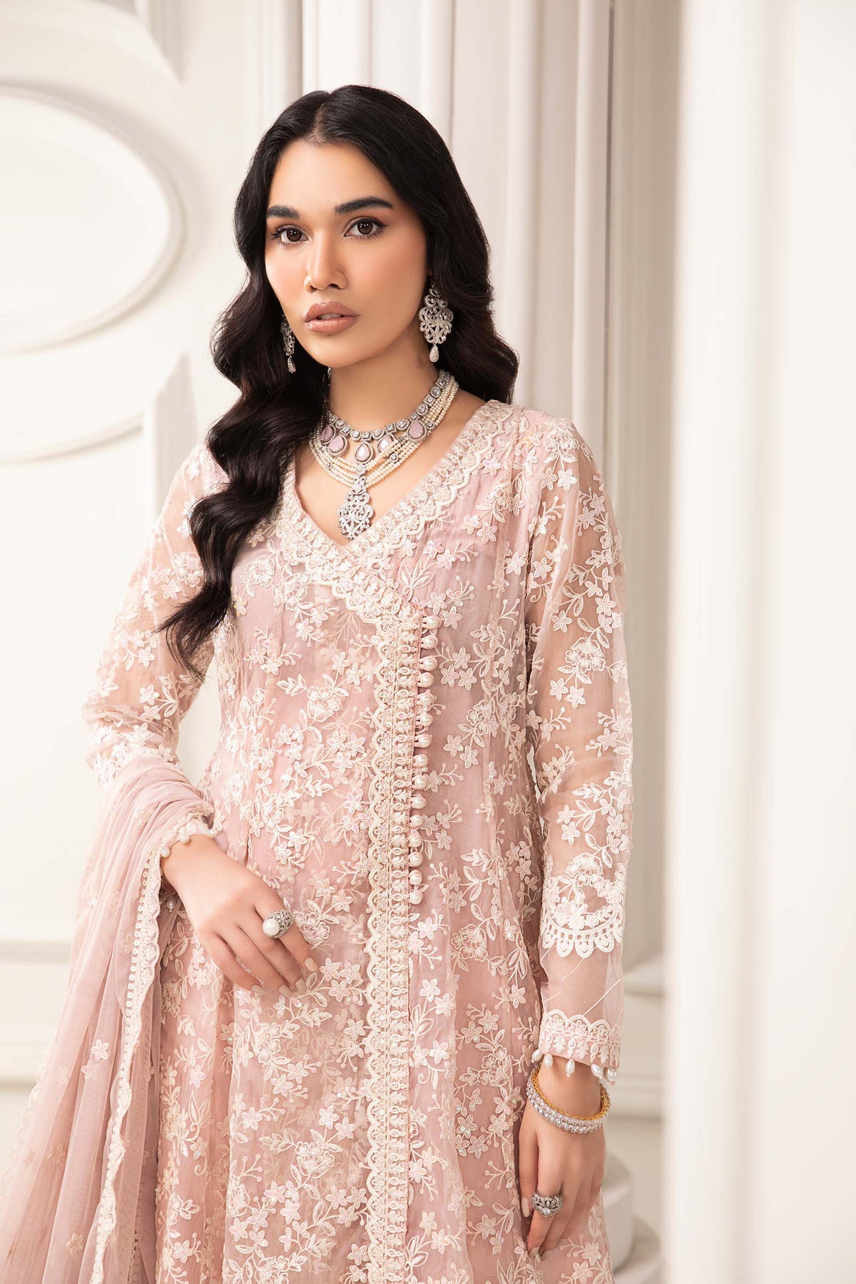 3 Piece Embroidered Organza Suit