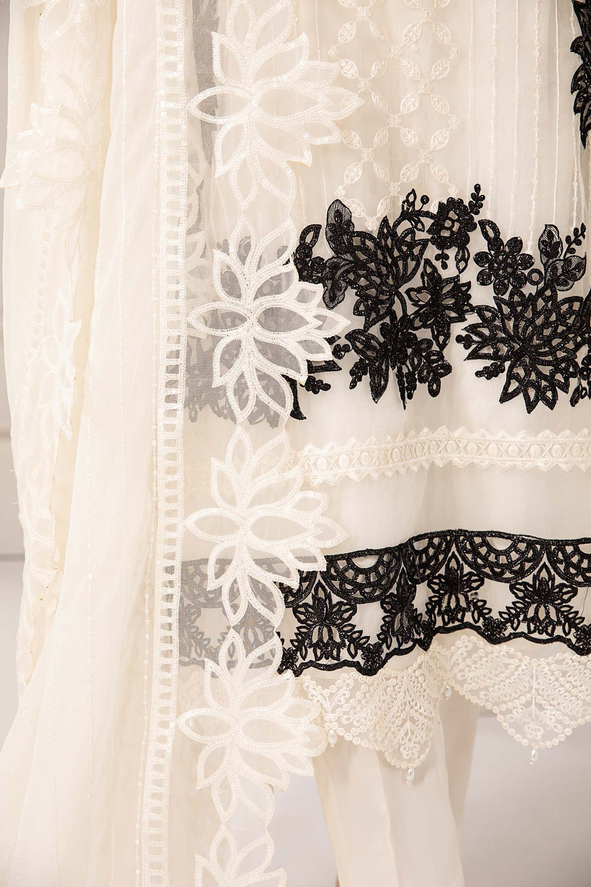 3 Piece Embroidered Organza Suit