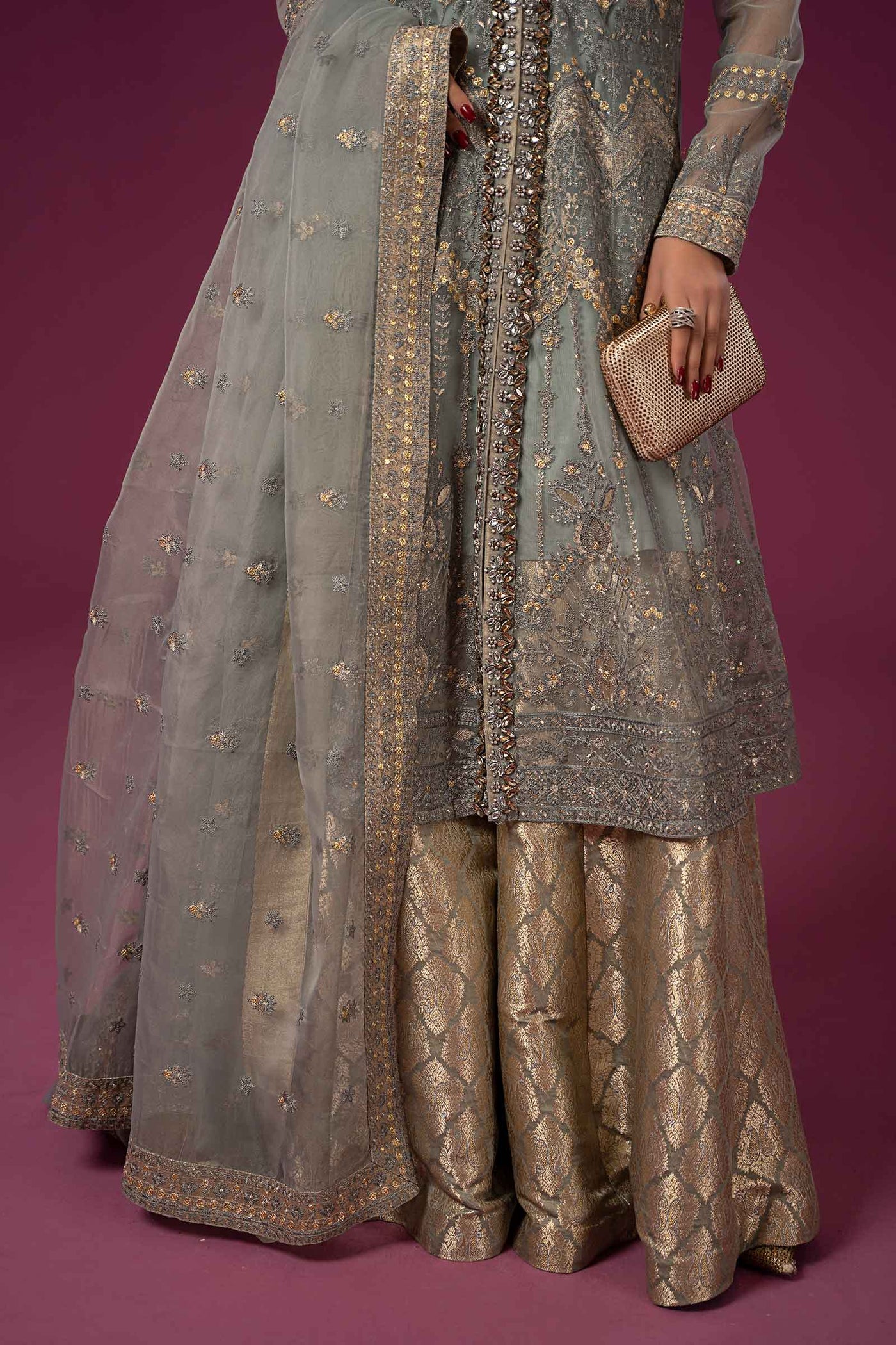 3 Piece Embroidered Net Suit