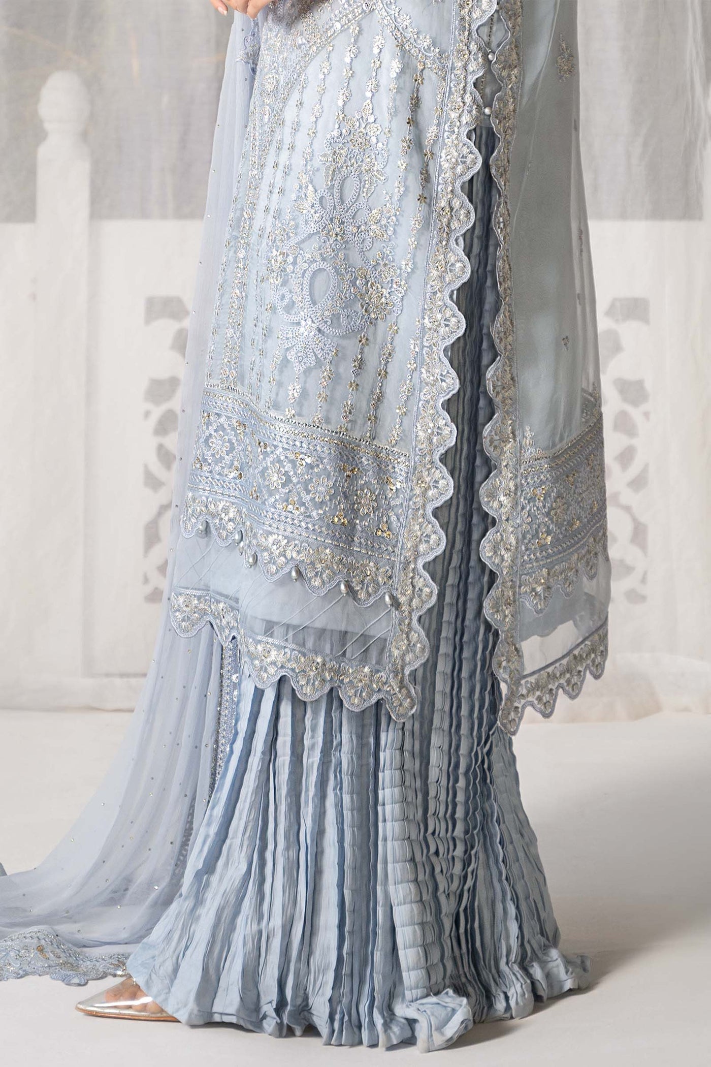 3 Piece Embroidered Organza Suit