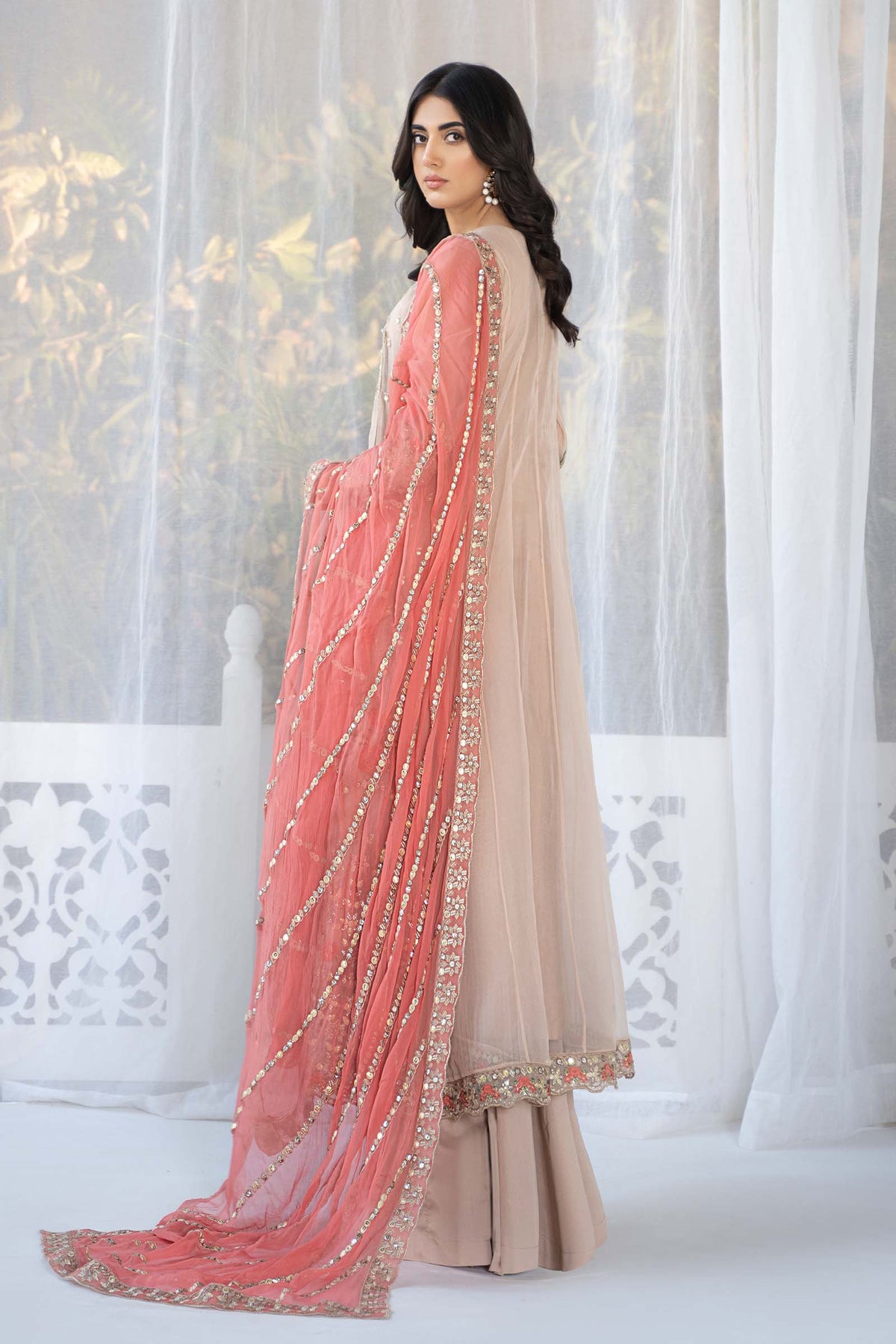 3 Piece Embroidered Organza Suit