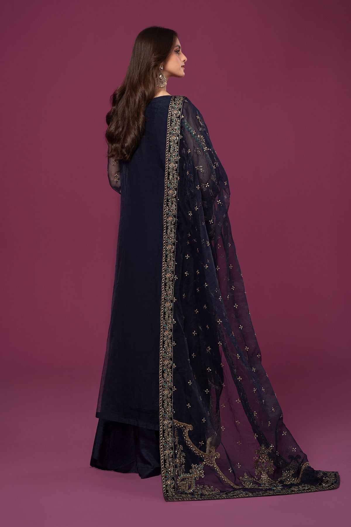 3 Piece Embroidered Organza Suit