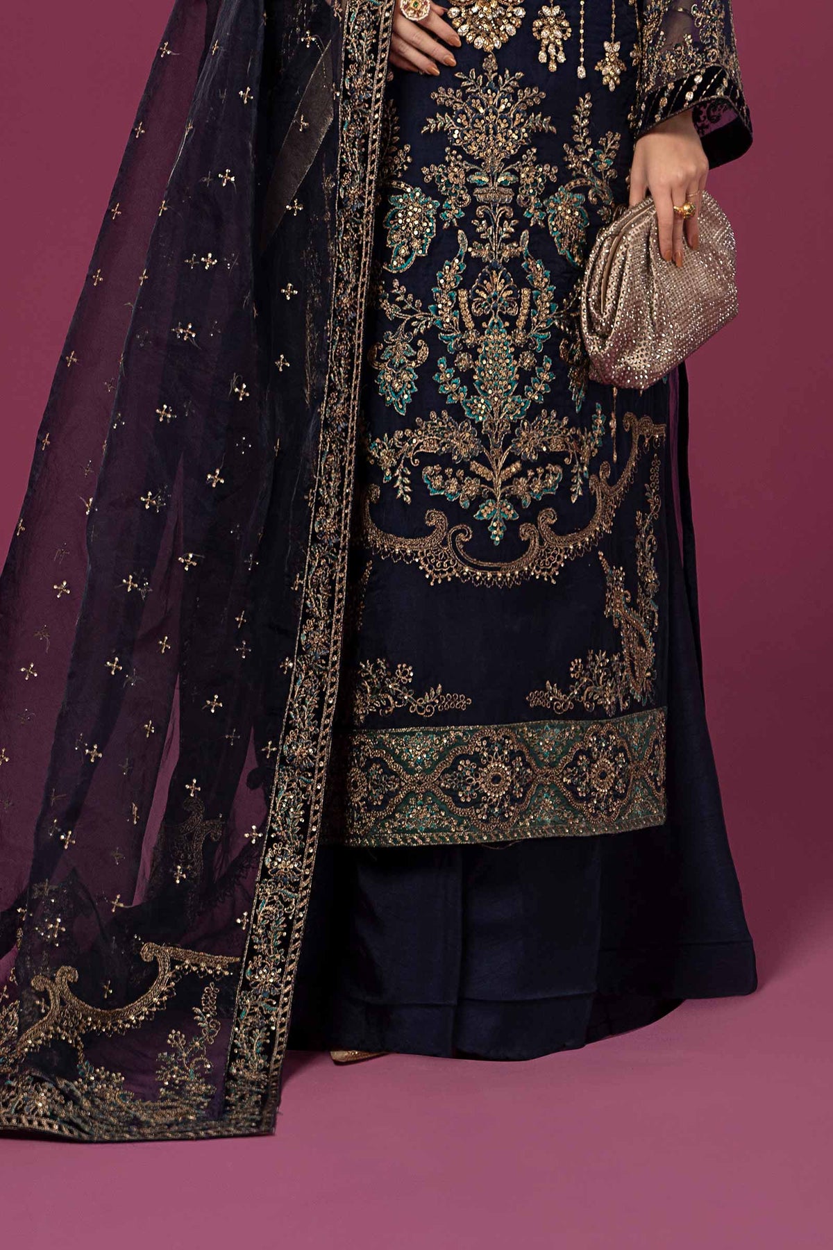 3 Piece Embroidered Organza Suit