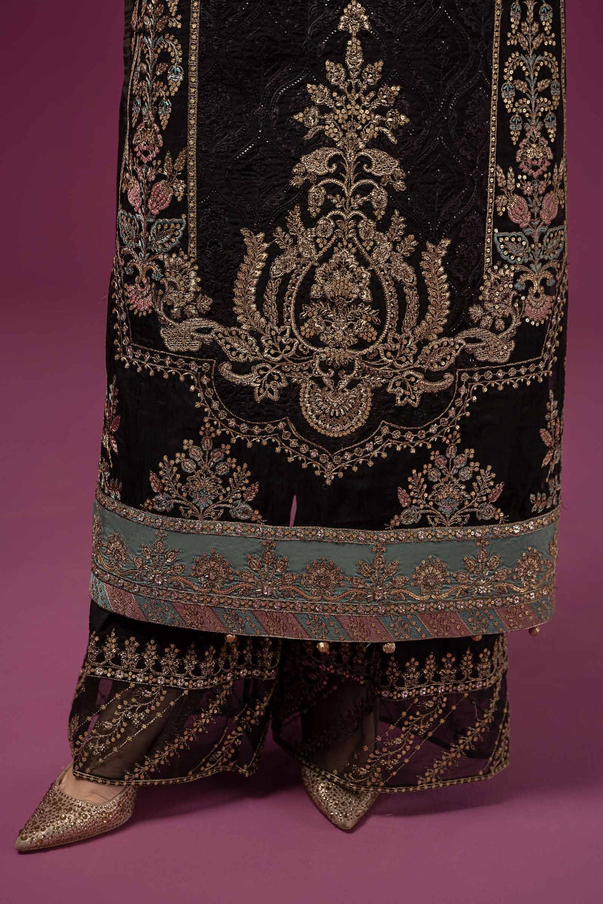 3 Piece Embroidered Organza Suit
