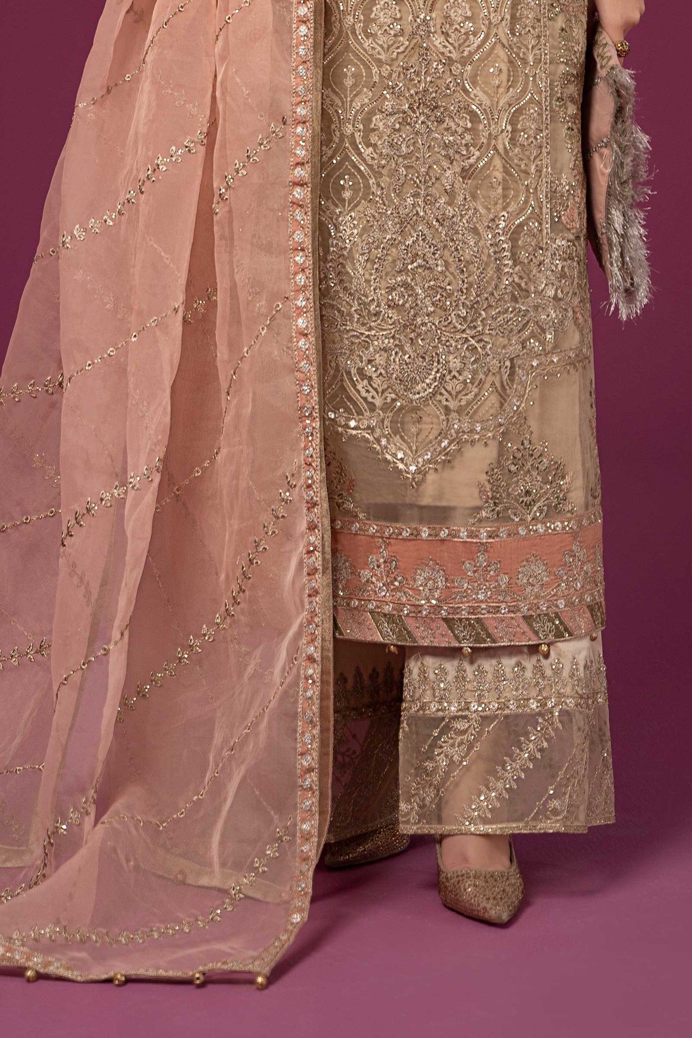 3 Piece Embroidered Organza Suit