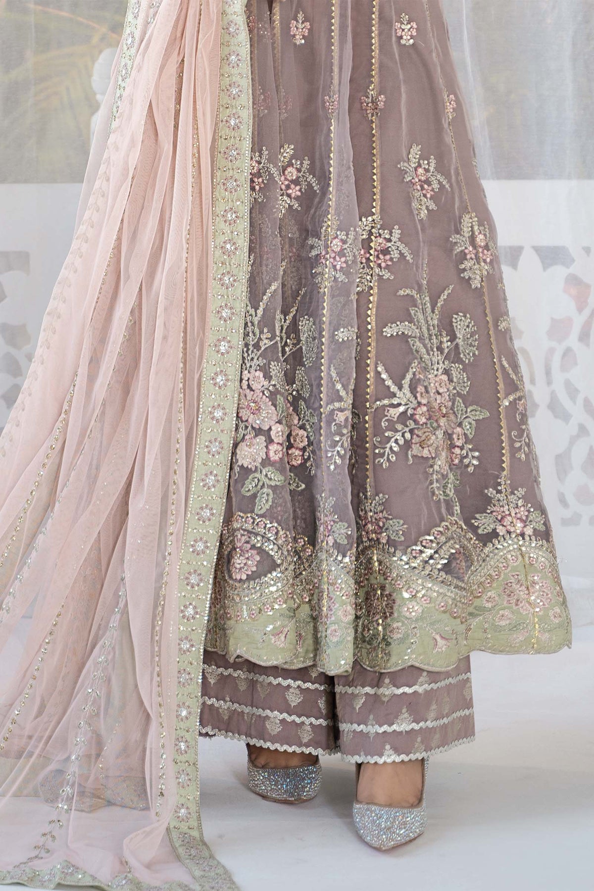 3 Piece Embroidered Organza Suit