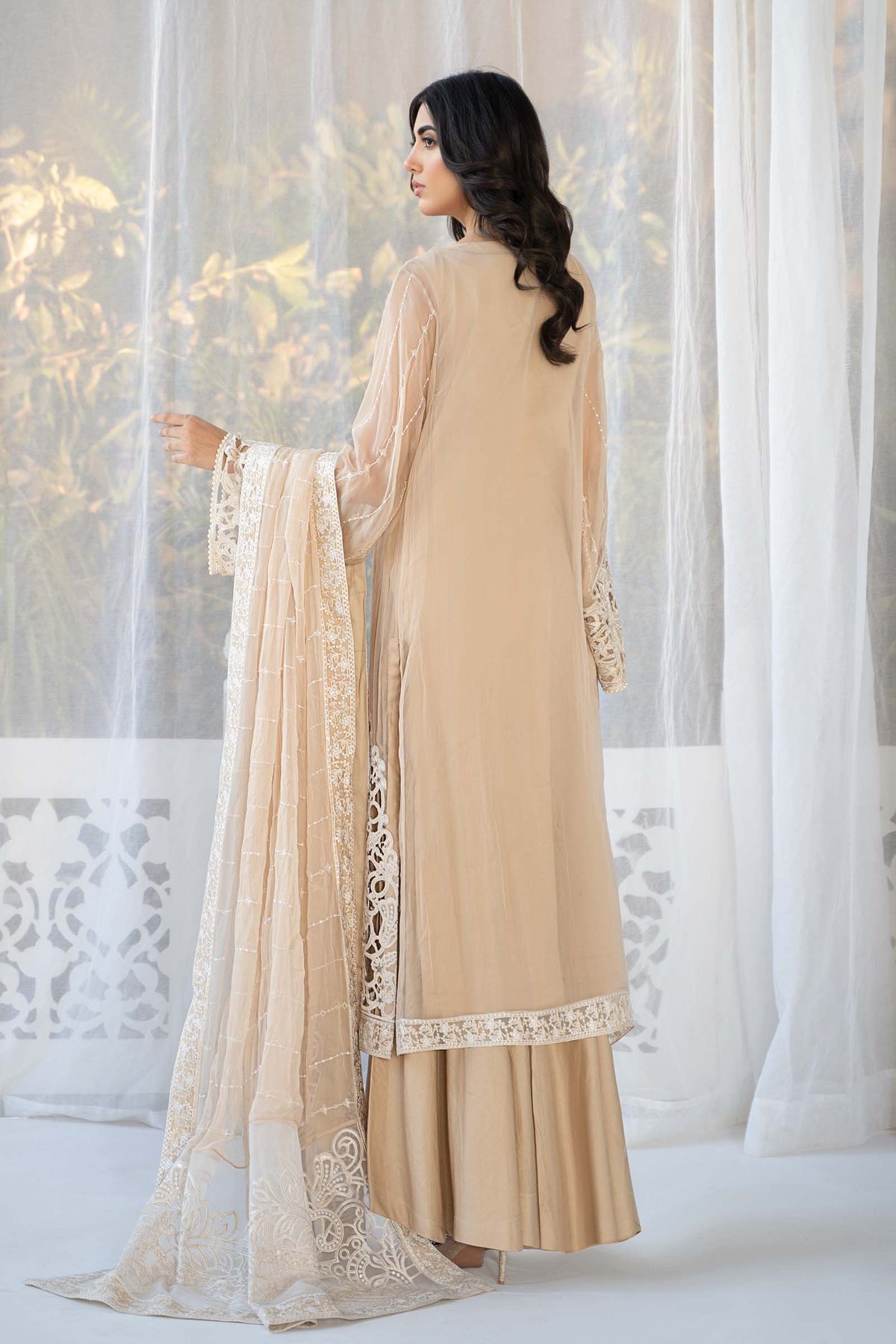 3 Piece Embroidered Chiffon Suit