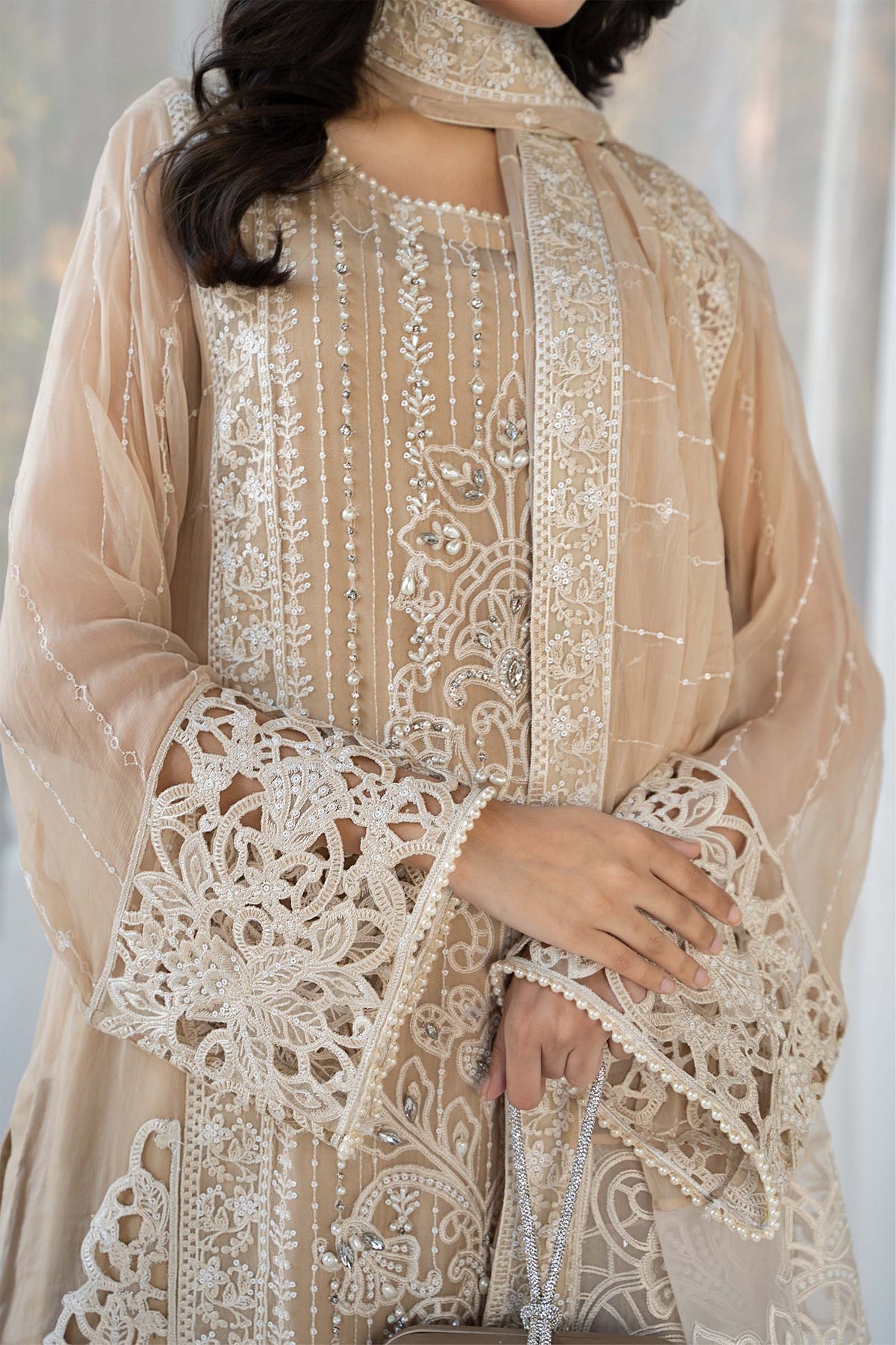 3 Piece Embroidered Chiffon Suit