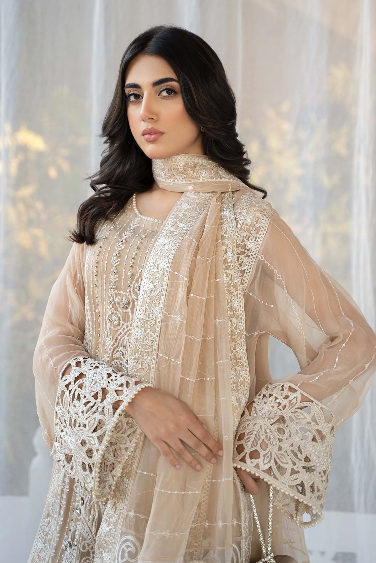 3 Piece Embroidered Chiffon Suit