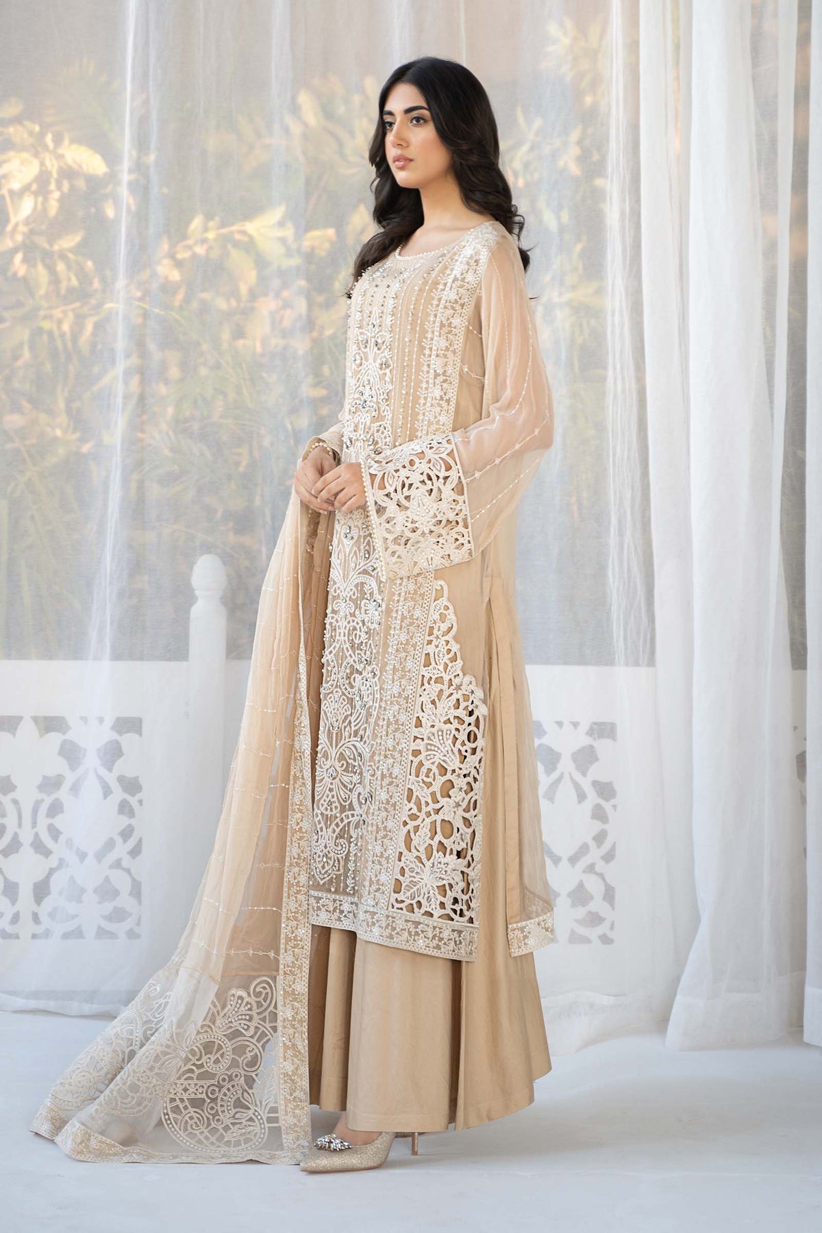 3 Piece Embroidered Chiffon Suit