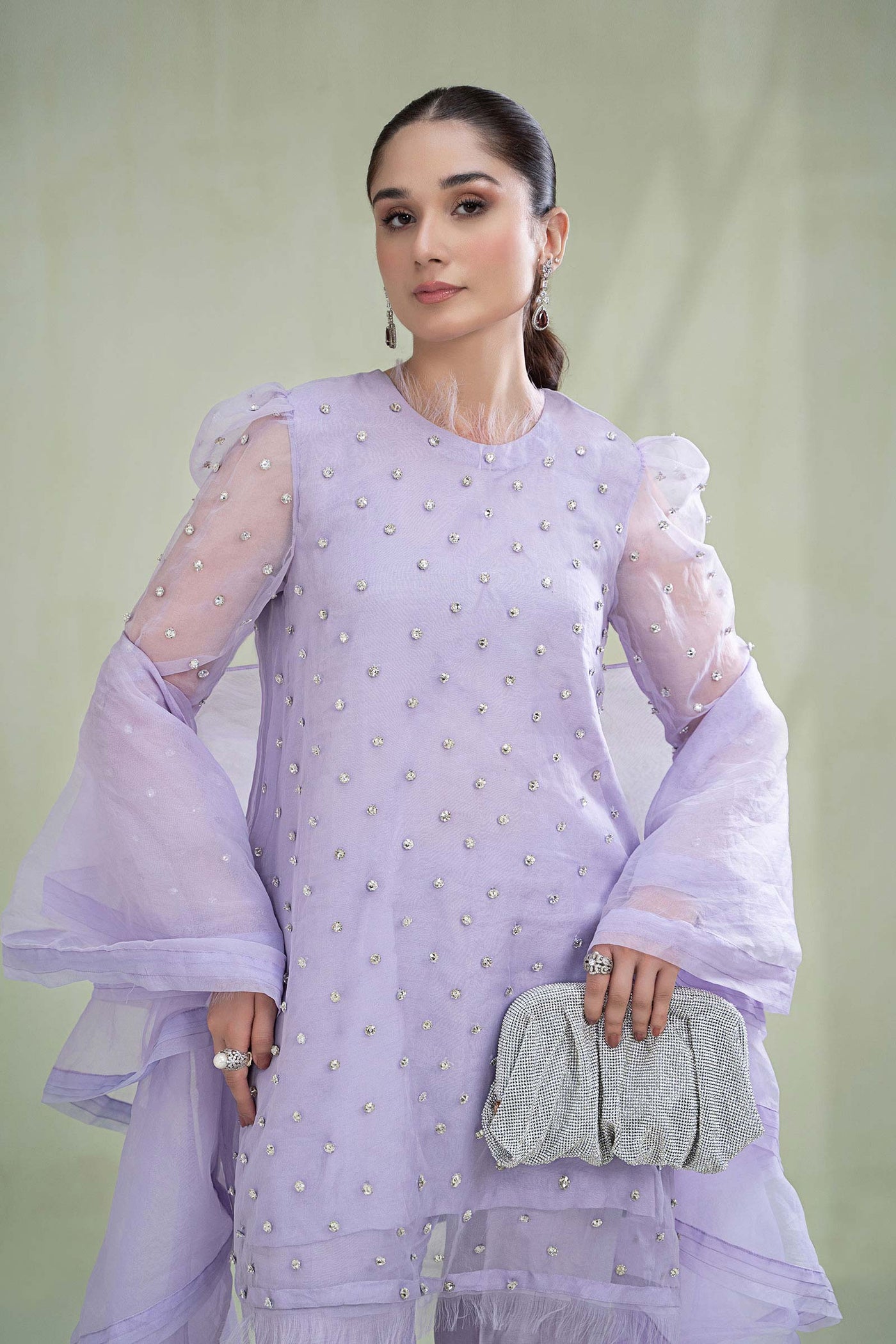 3 Piece Dyed Organza Suit