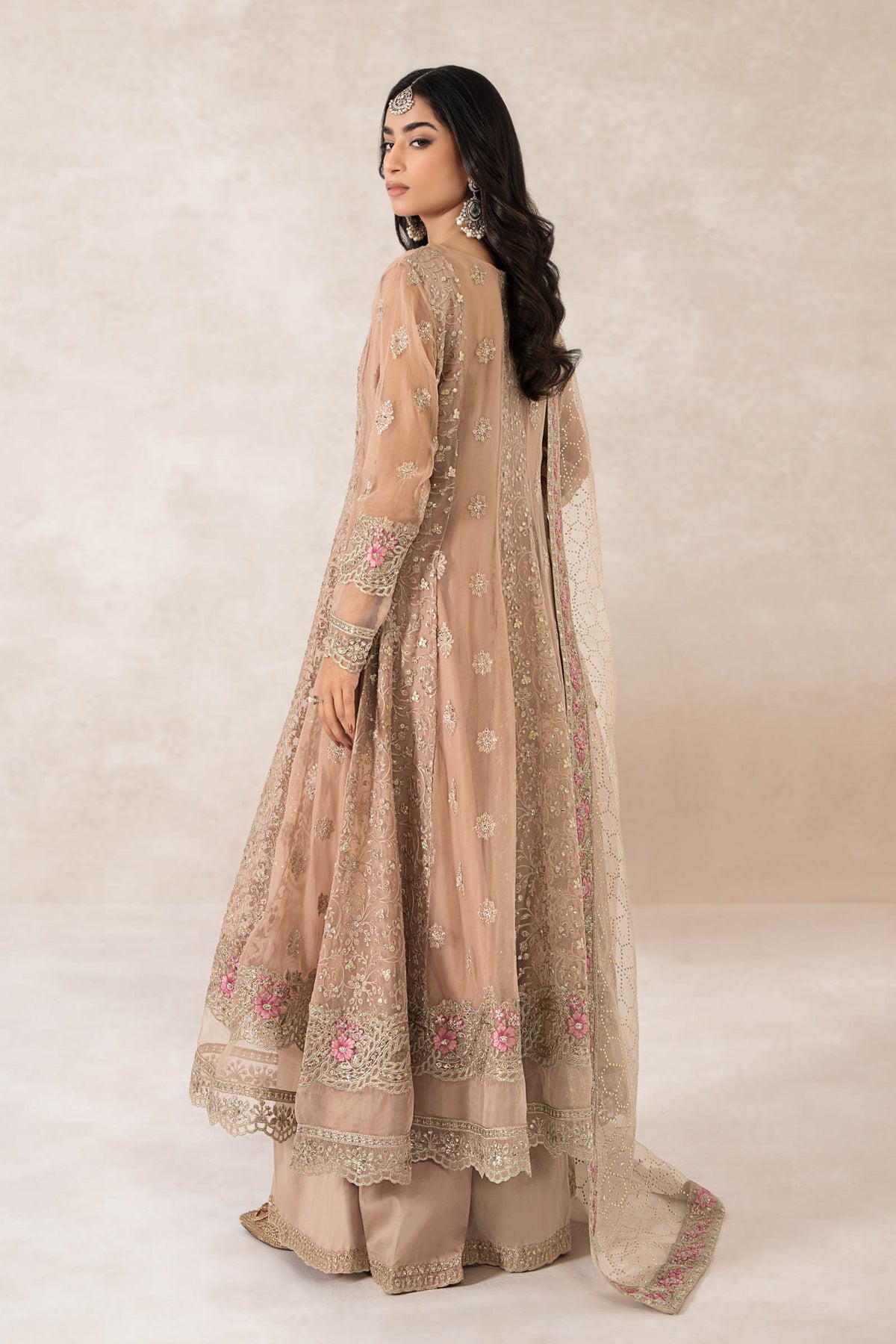 3 Piece Embroidered Bamber Chiffon Suit