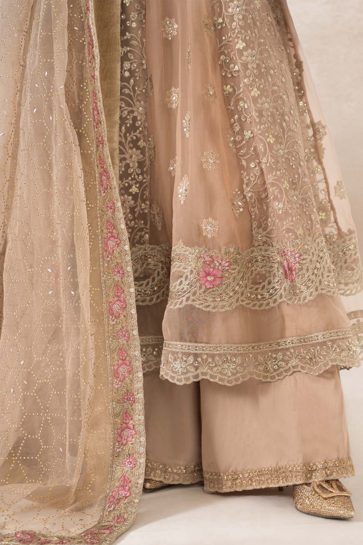 3 Piece Embroidered Bamber Chiffon Suit