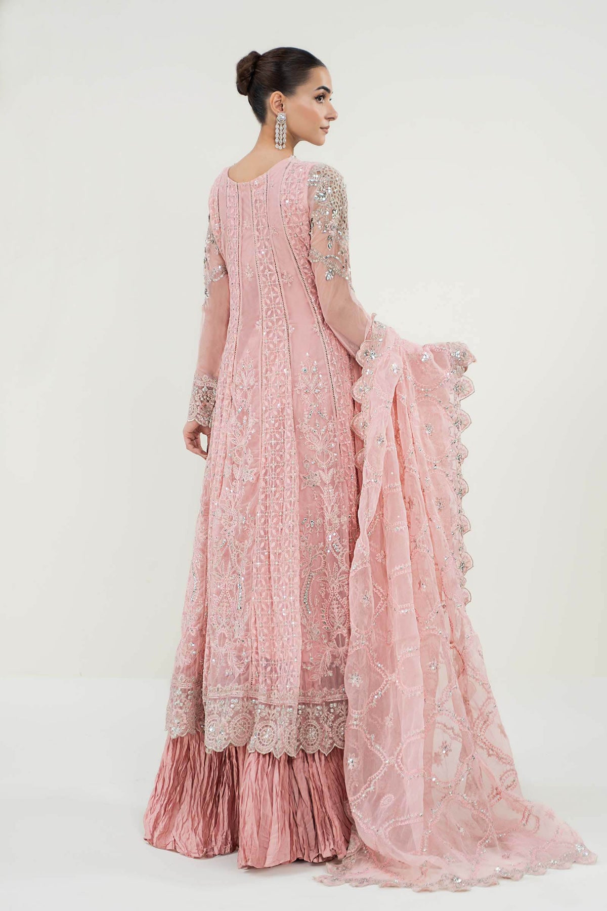 3 Piece Embroidered Net Suit