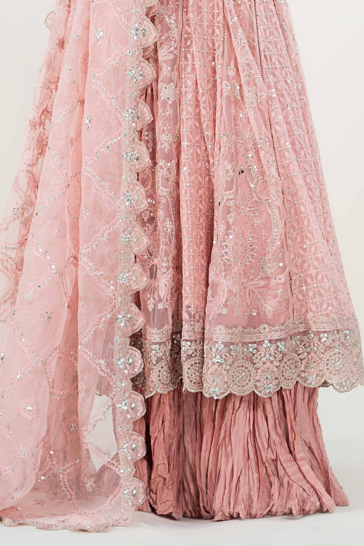 3 Piece Embroidered Net Suit