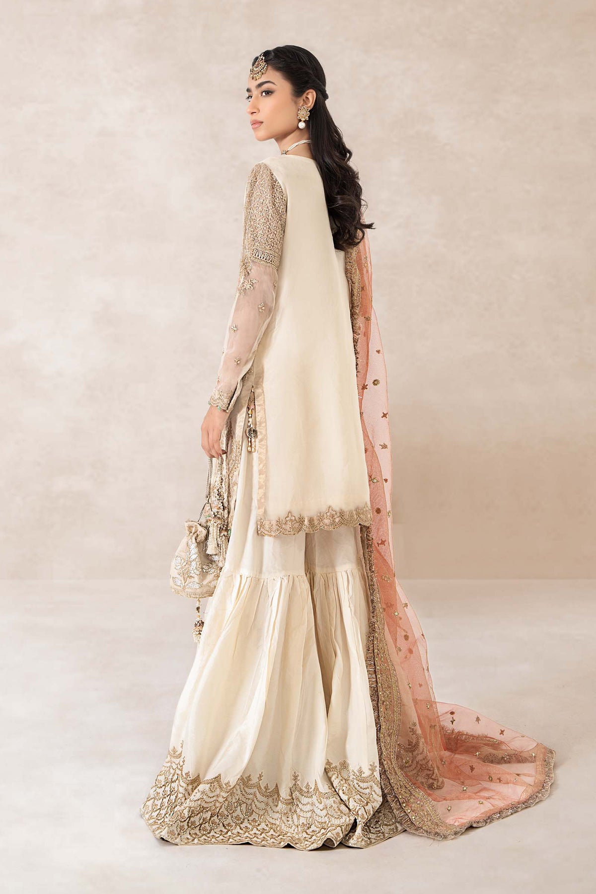3 Piece Embroidered Bamber Raw Silk Suit