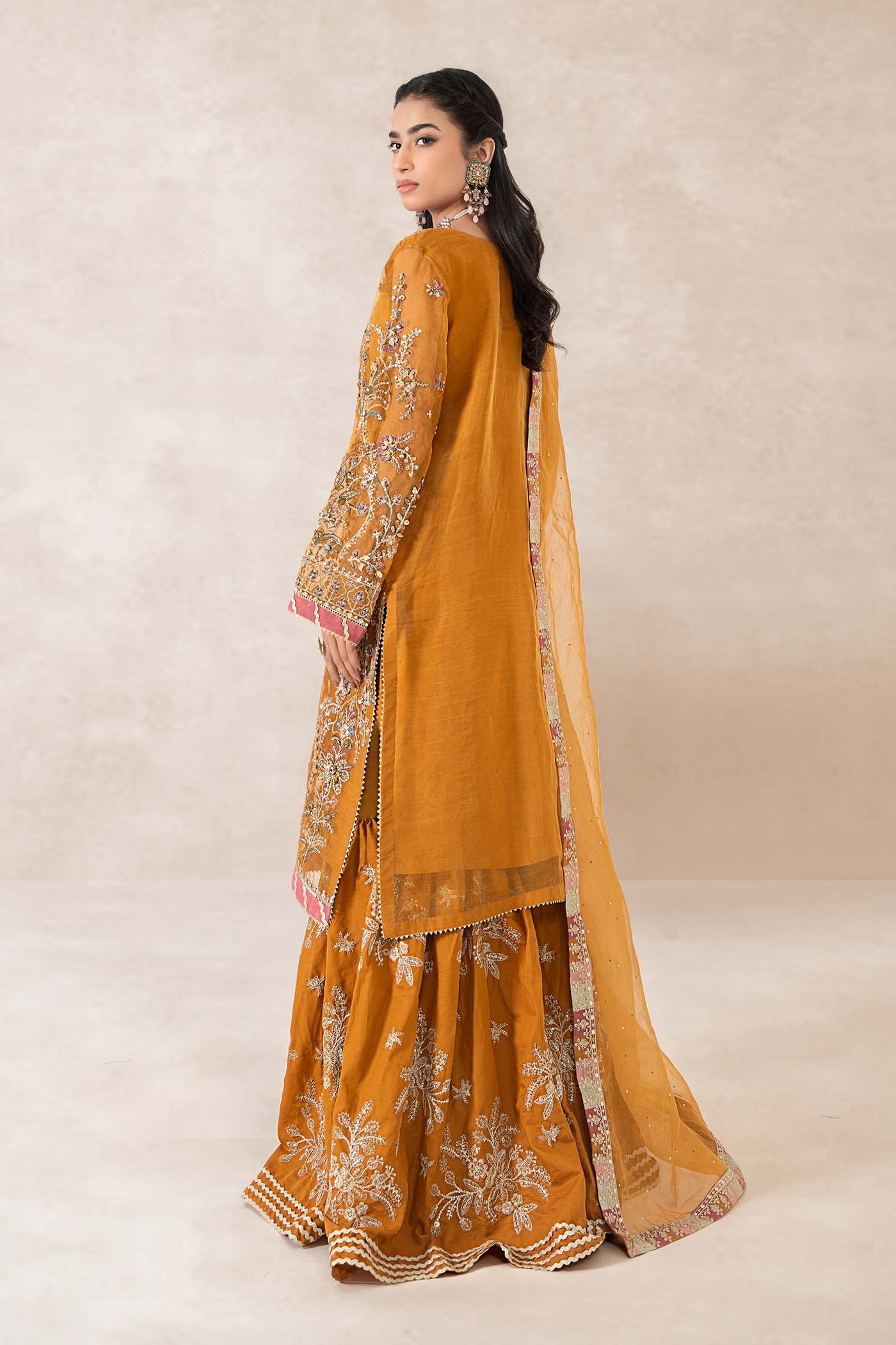 Embellished chiffon dupatta with fancy trimmings(as shown)