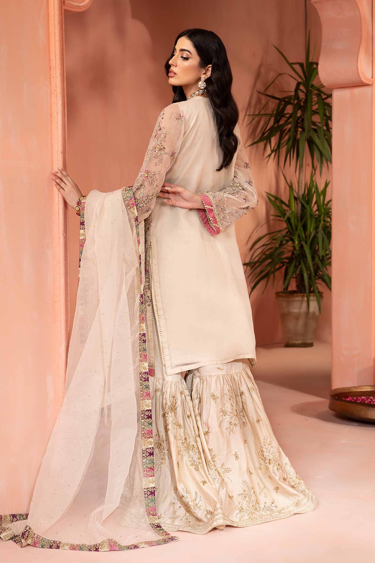 3 Piece Embellished Organza Suit