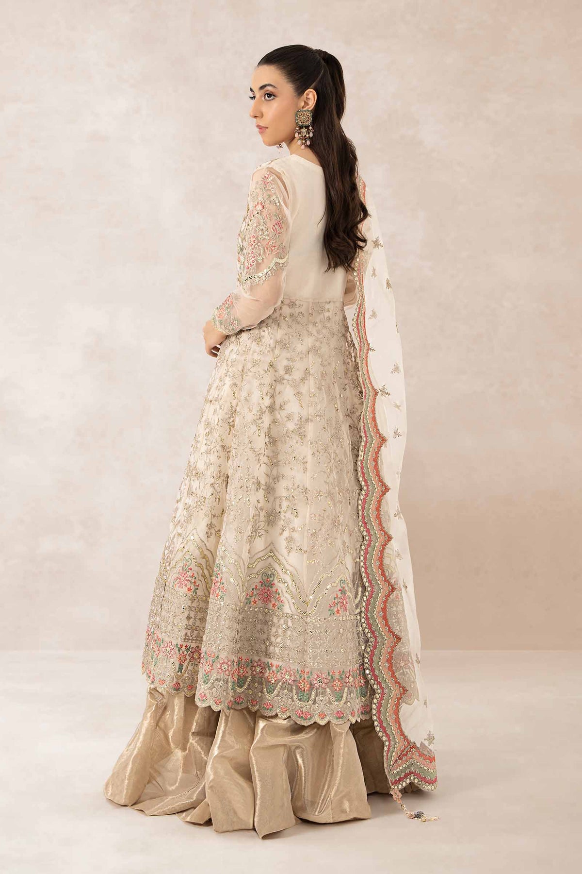 3 Piece Embroidered Organza Suit