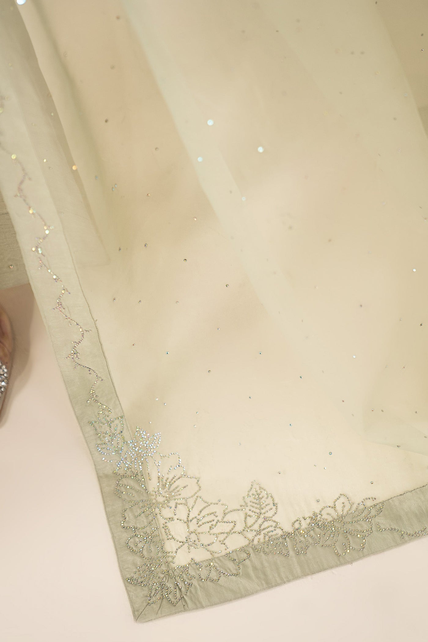 3 Piece Embellished Raw Silk Suit