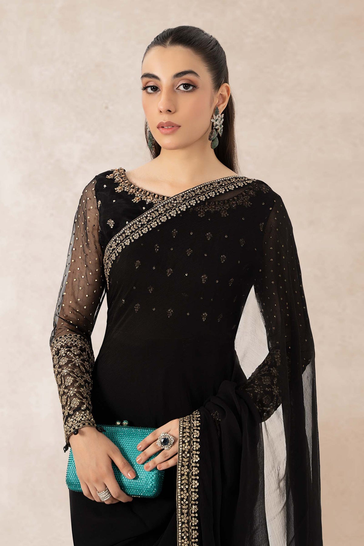 Embroidered Organza Saree
