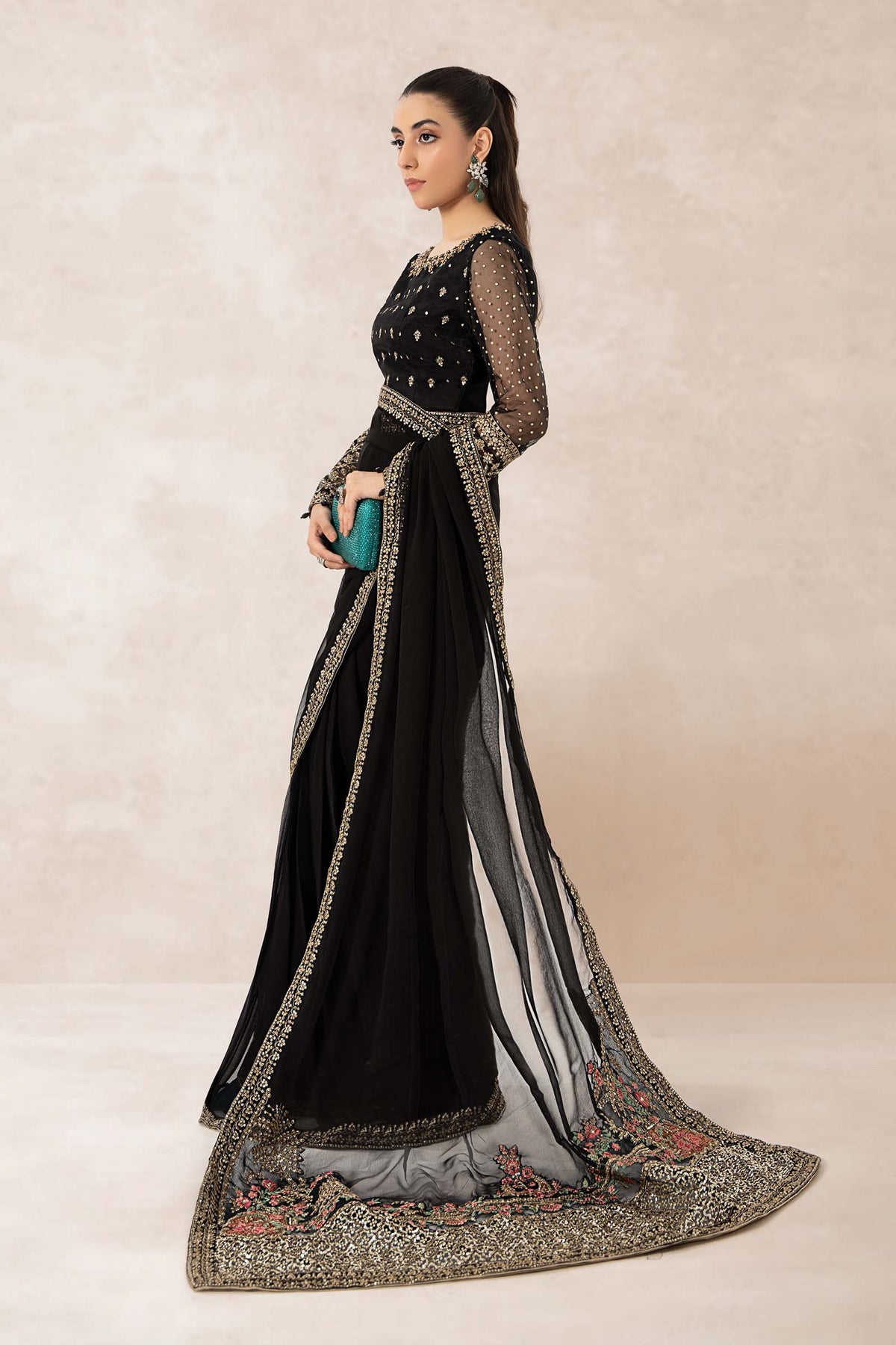 Embroidered Organza Saree