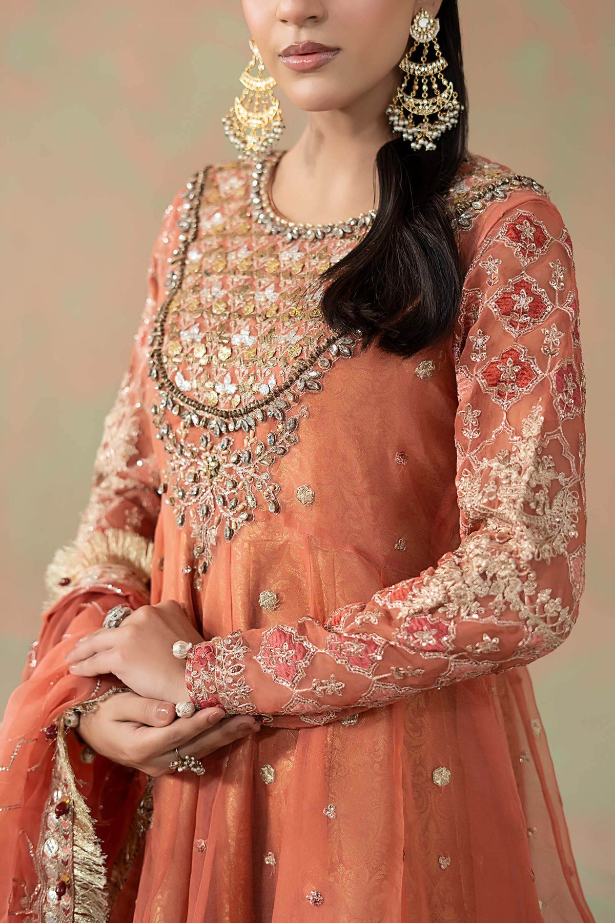 3 Piece Embroidered Organza Suit