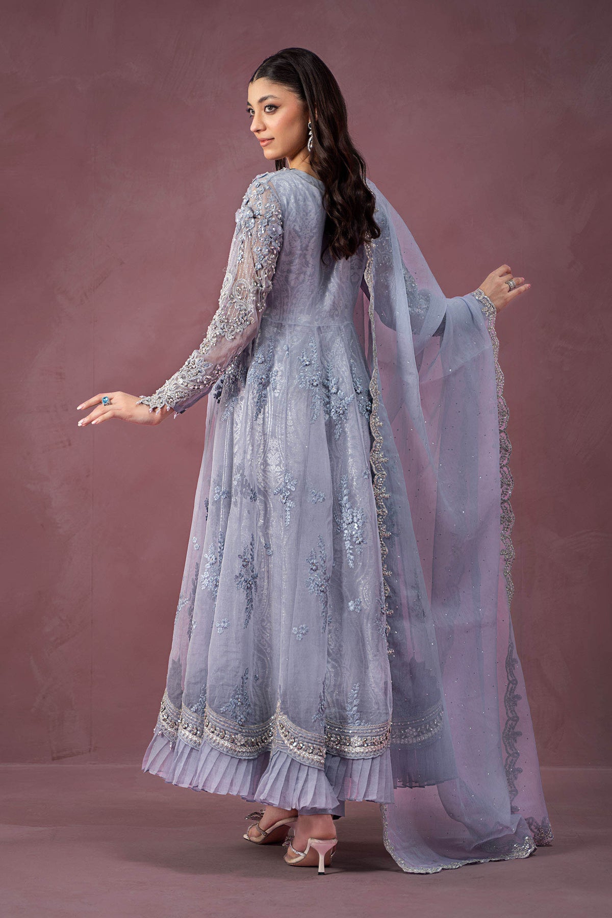 3 Piece Embroidered Organza Suit