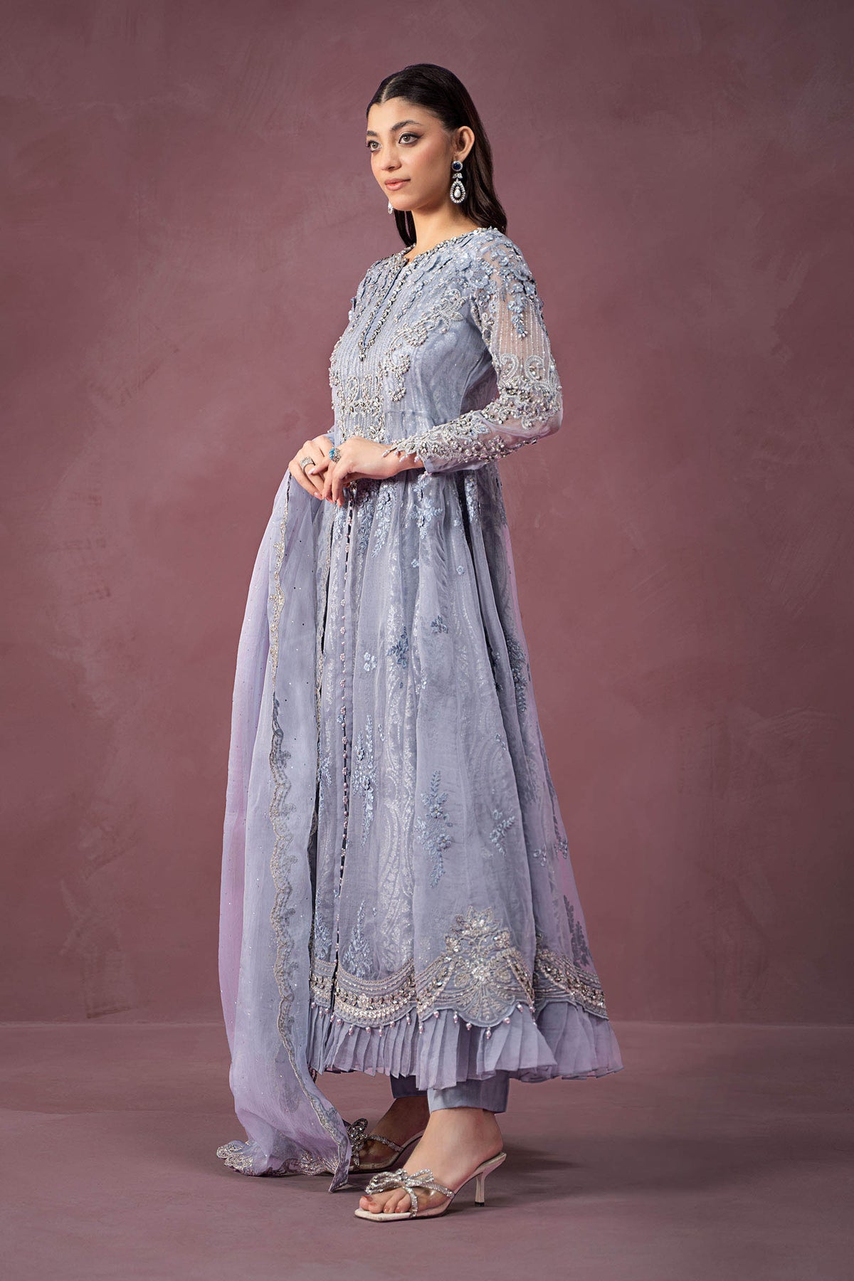 3 Piece Embroidered Organza Suit
