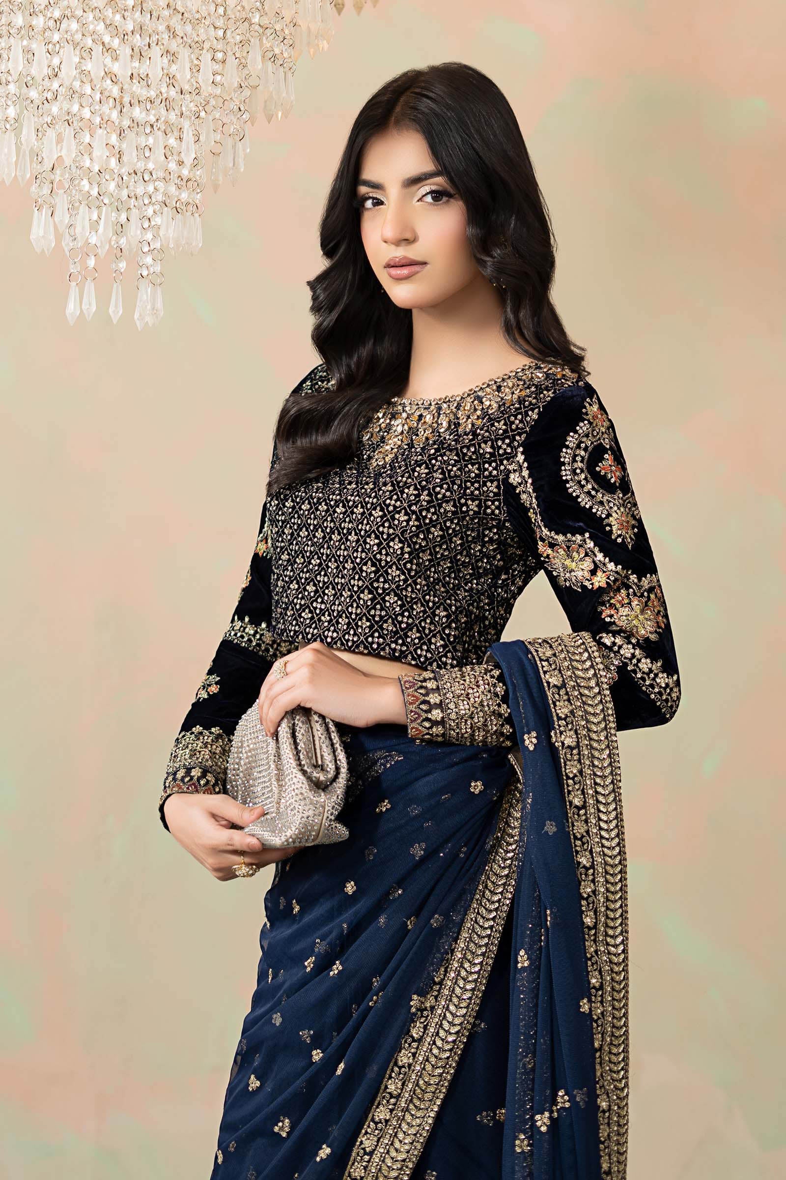 Embroidered Net Saree