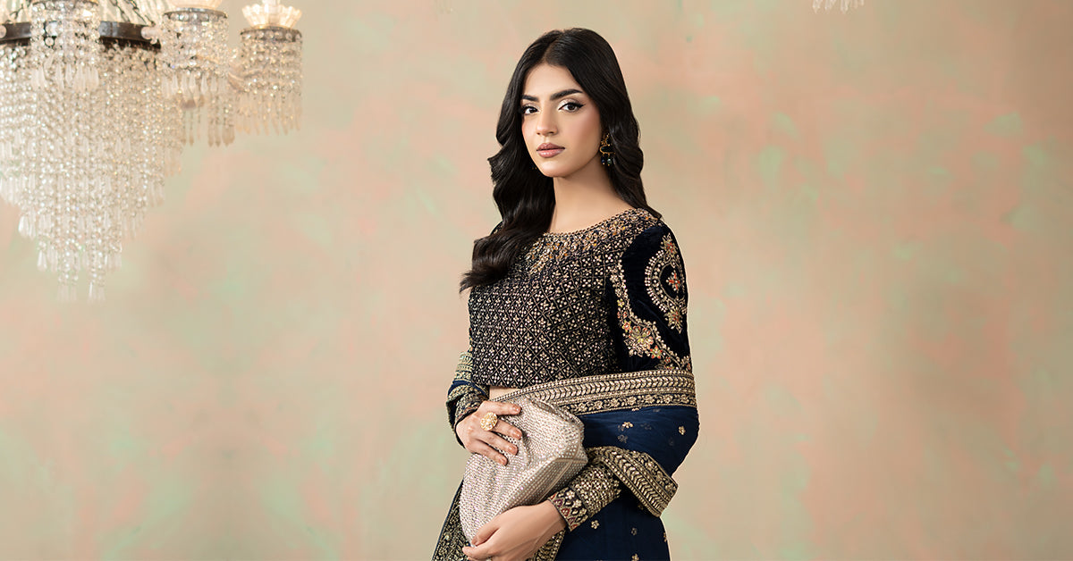 Embroidered Net Saree