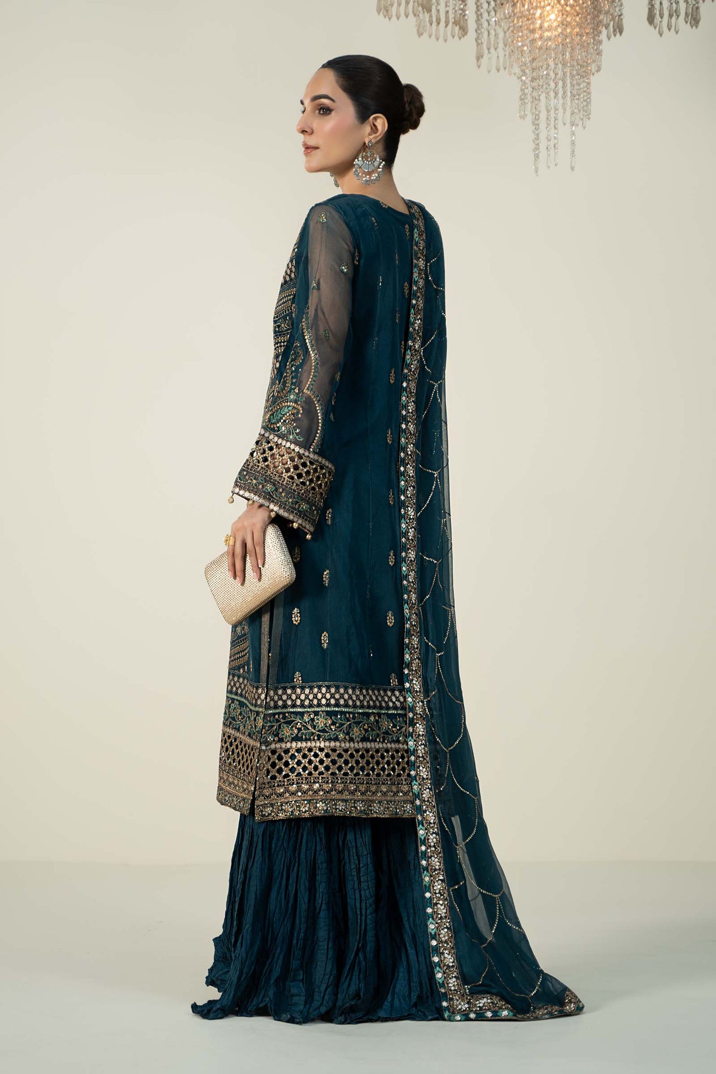 3 Piece Embroidered Organza Suit
