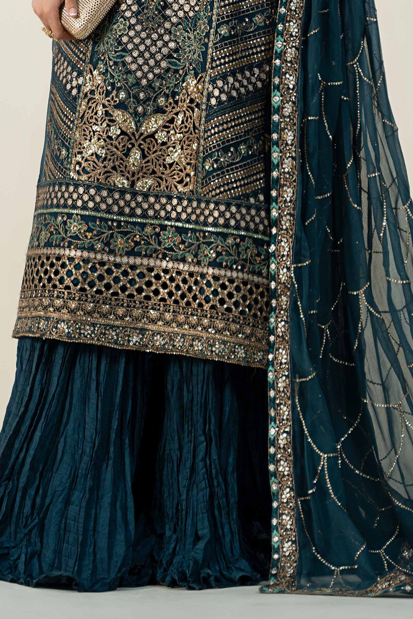3 Piece Embroidered Organza Suit