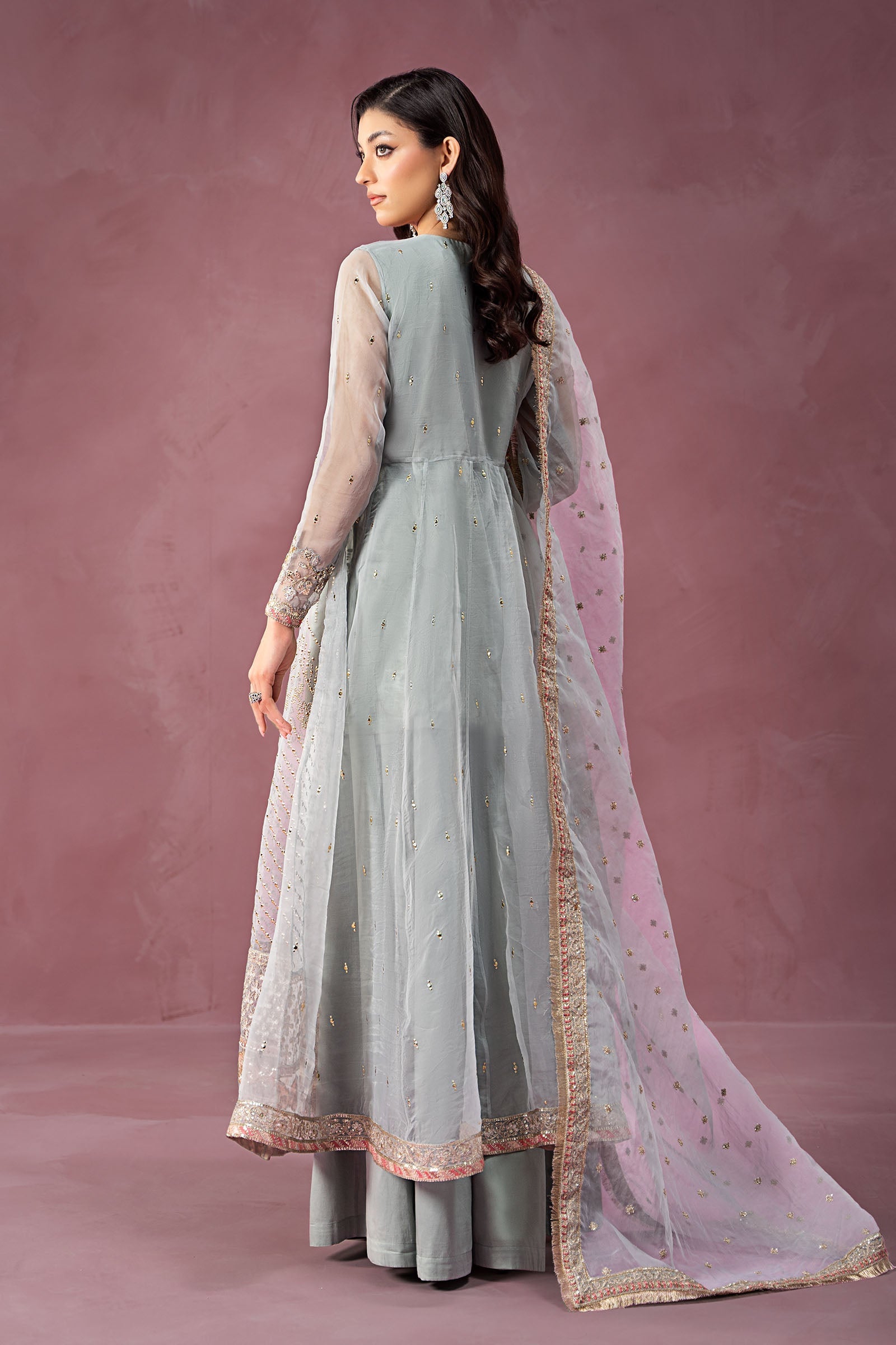 3 Piece Embroidered Organza Suit