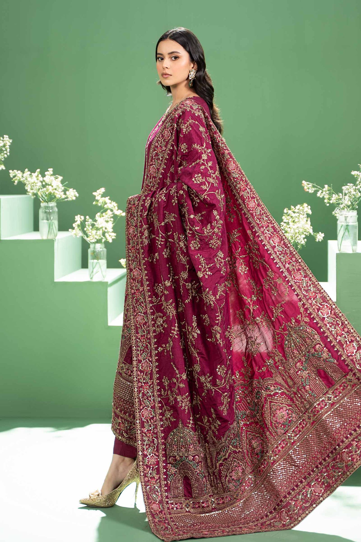 Embroidered lamee Trousers