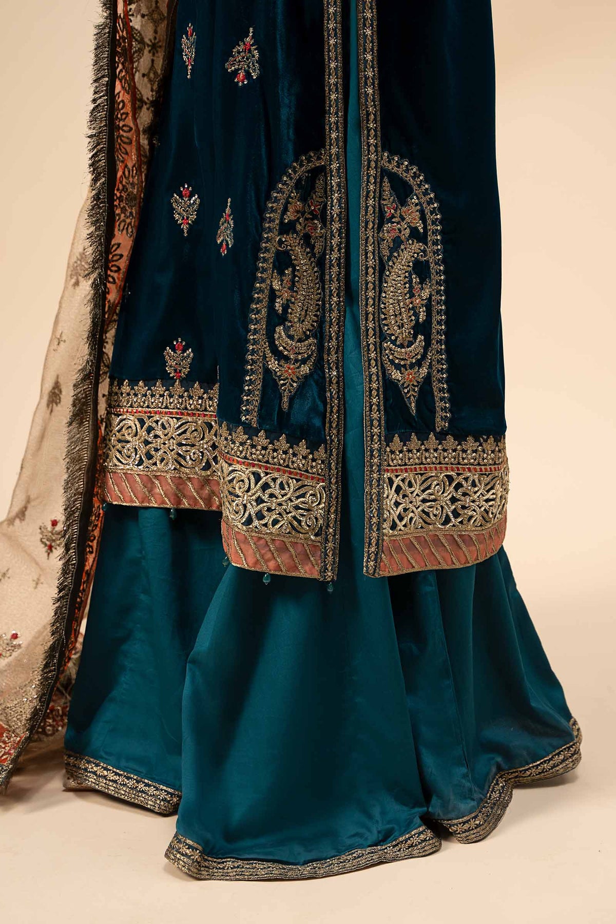 3 Piece Embroidered Velvet Suit