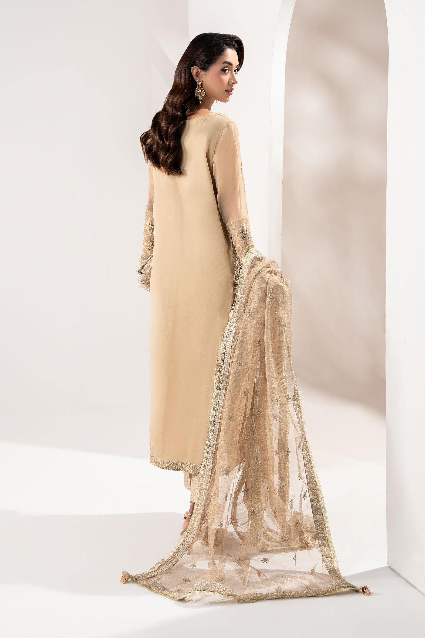 3 Piece Embroidered Organza Suit