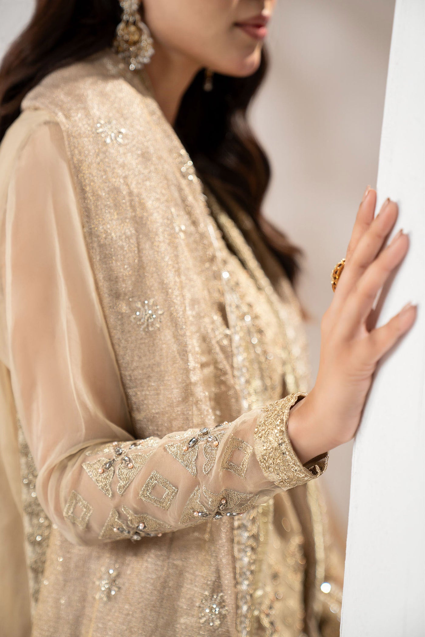 3 Piece Embroidered Organza Suit