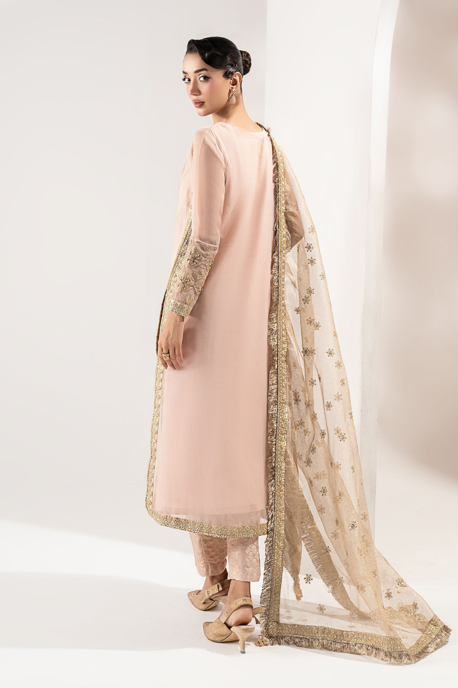 3 Piece Embroidered Organza Suit