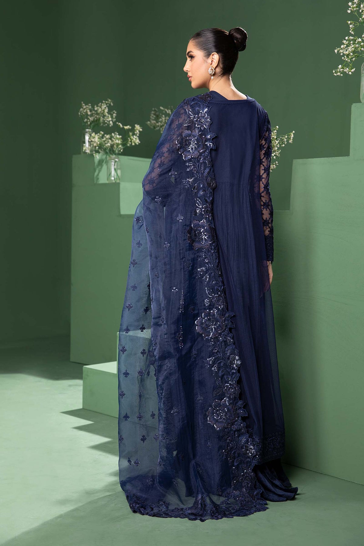 3 Piece Embroidered Net Suit