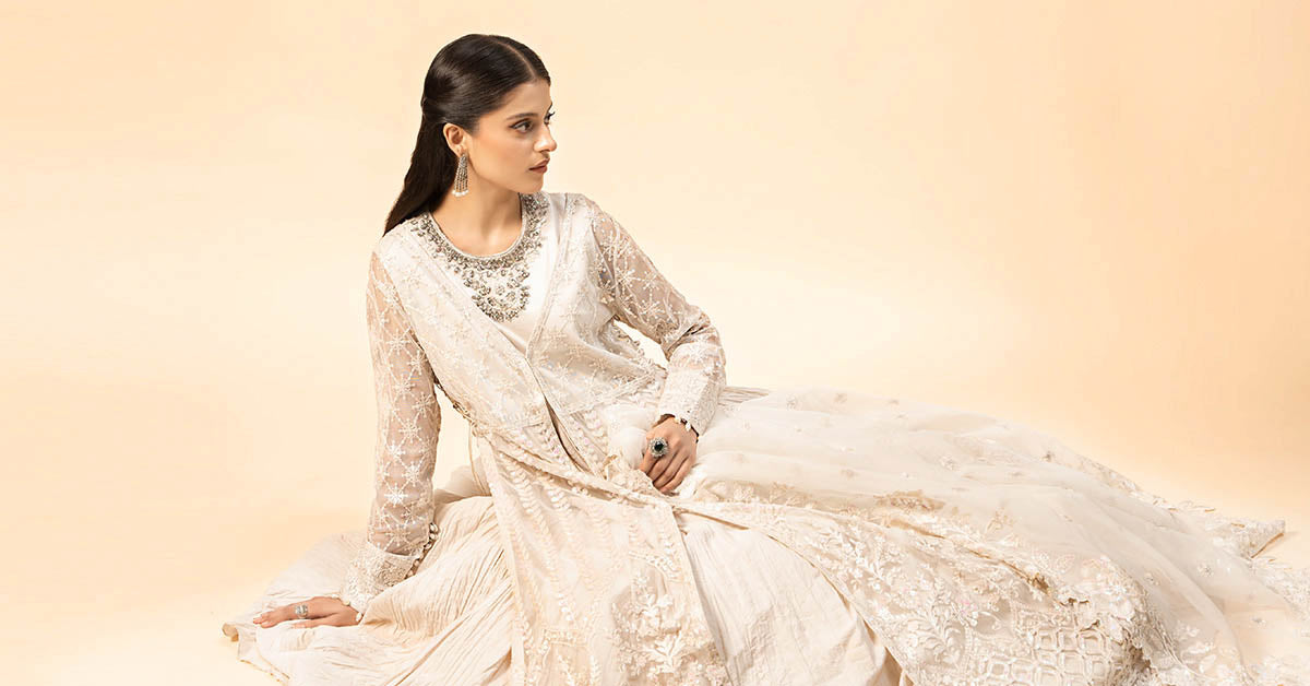 3 Piece Embroidered Net Suit