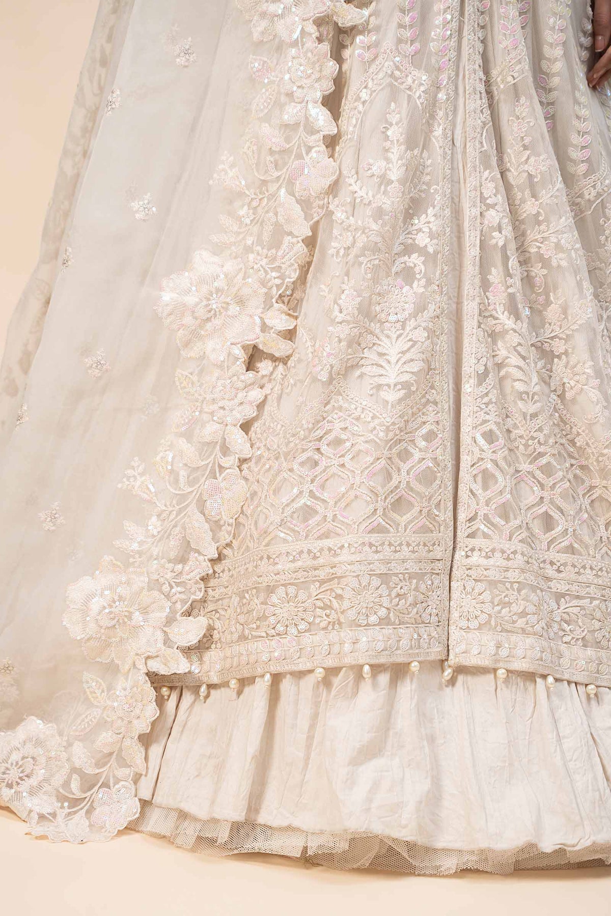 3 Piece Embroidered Net Suit