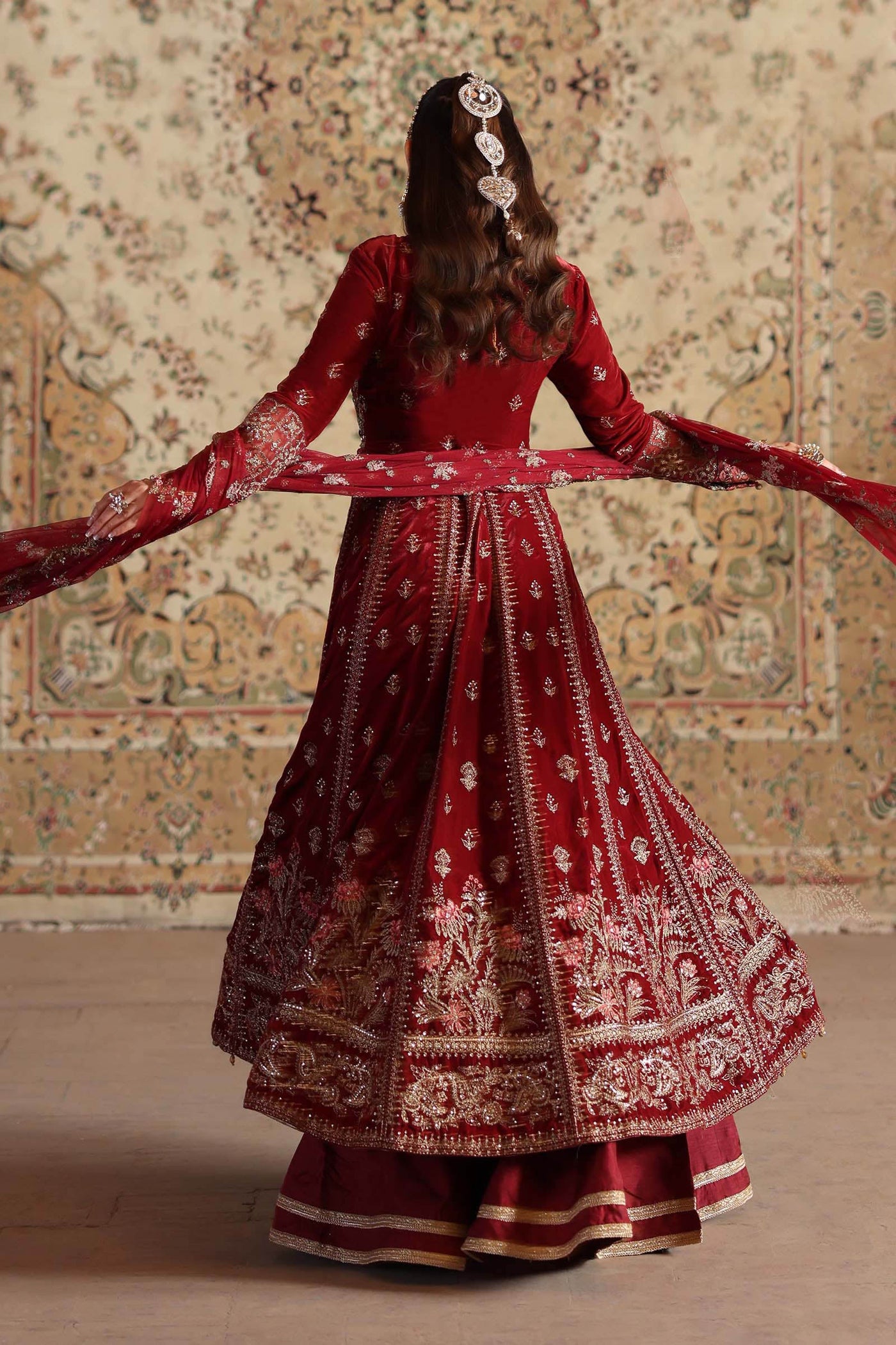 3 Piece Embroidered Velvet Suit