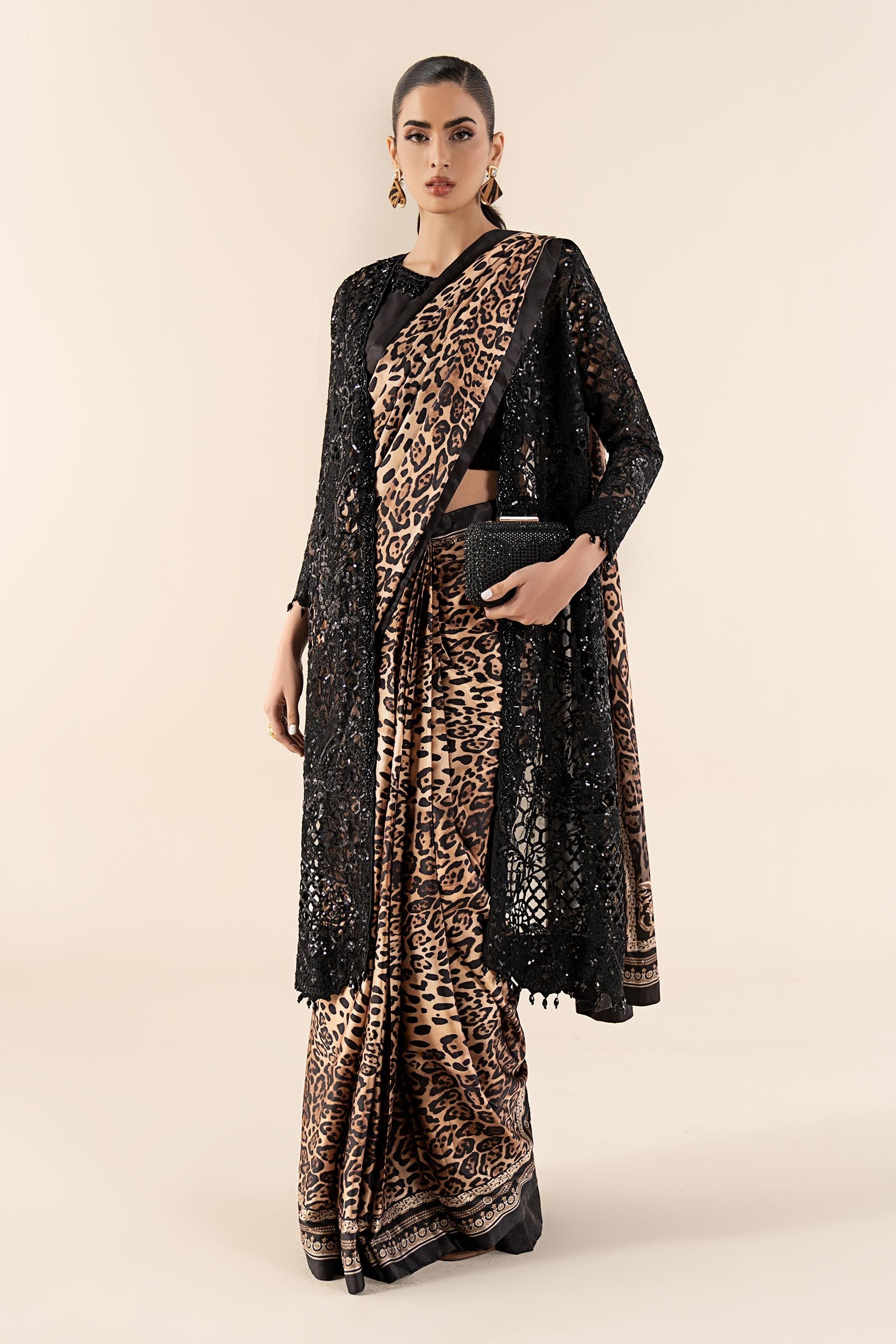 Embroidered Satin Silk Saree