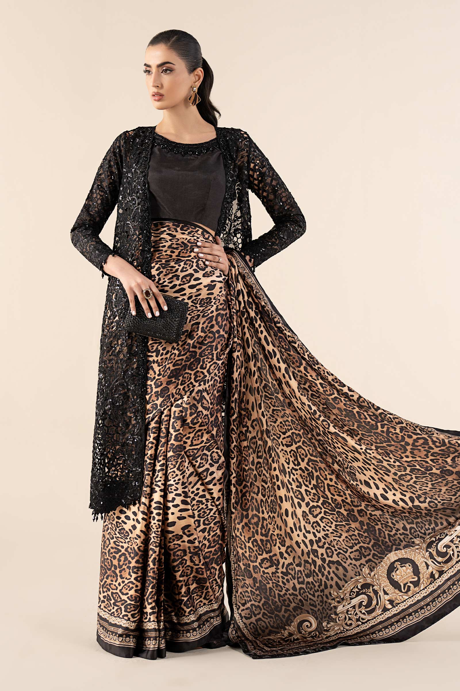 Embroidered Satin Silk Saree