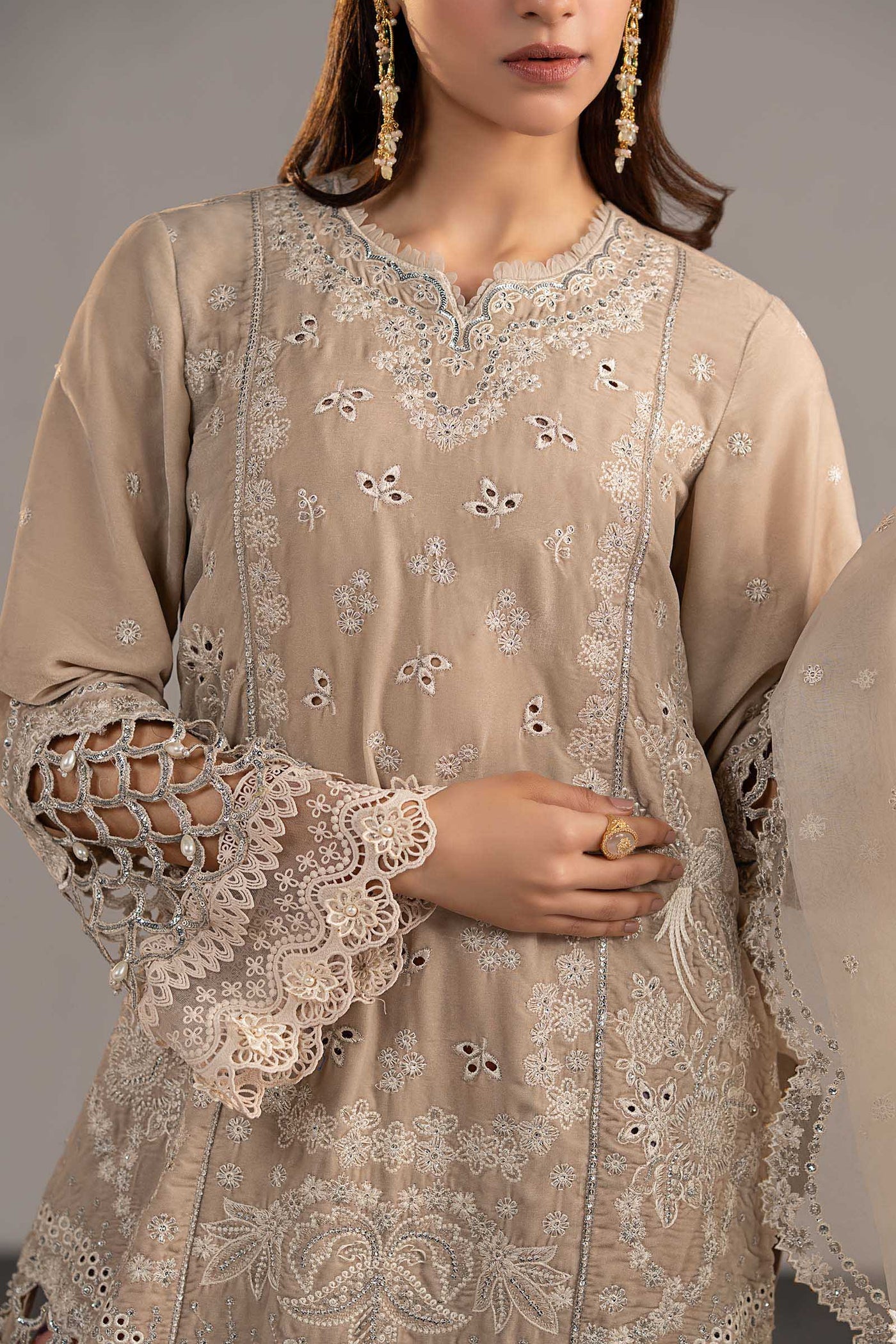 3 Piece Embroidered Velvet Suit