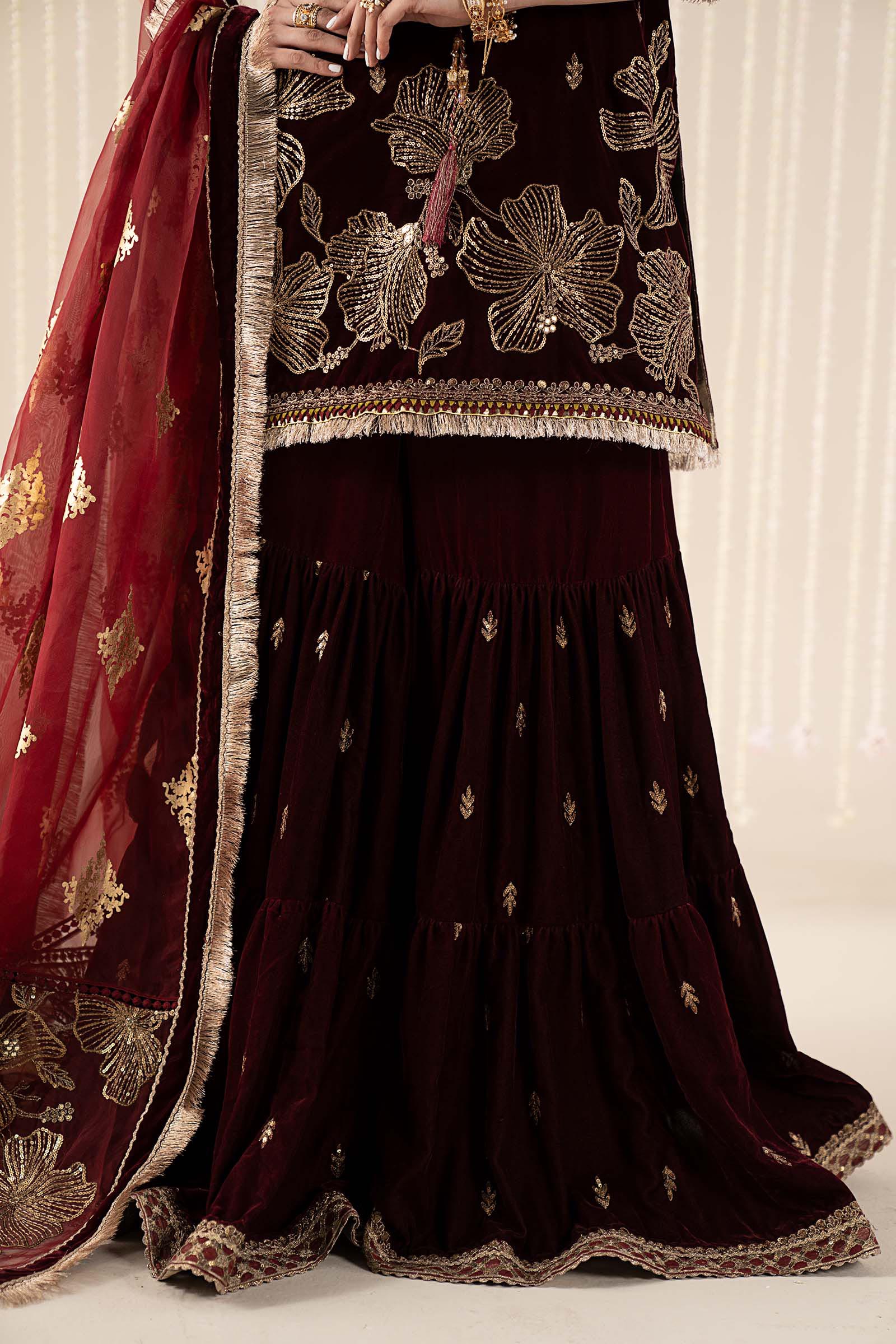 3 Piece Embroidered Velvet Suit