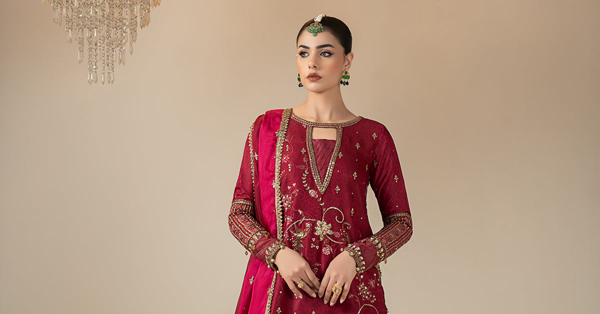 3 Piece Embroidered Jacquard Suit
