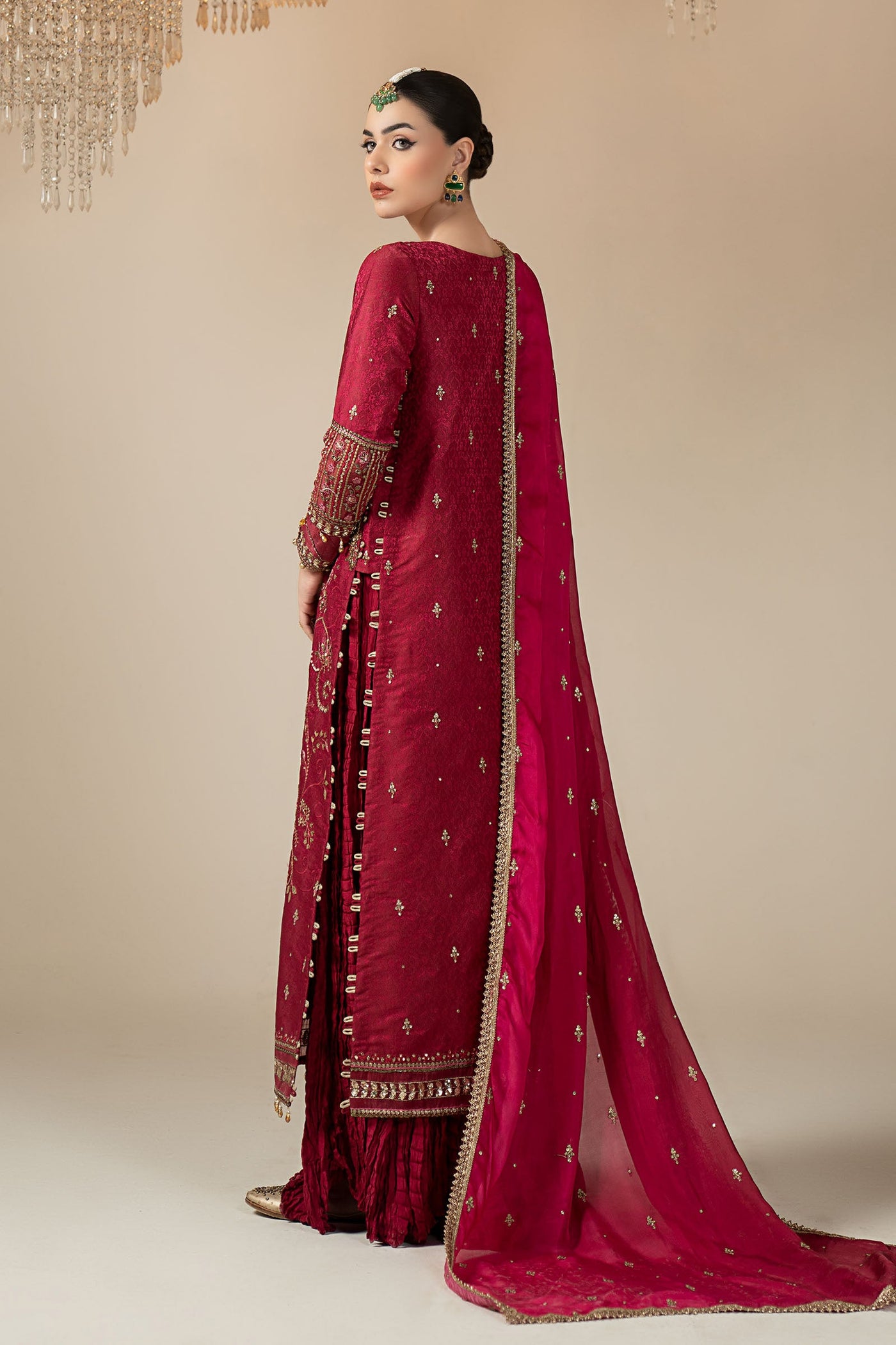 3 Piece Embroidered Jacquard Suit